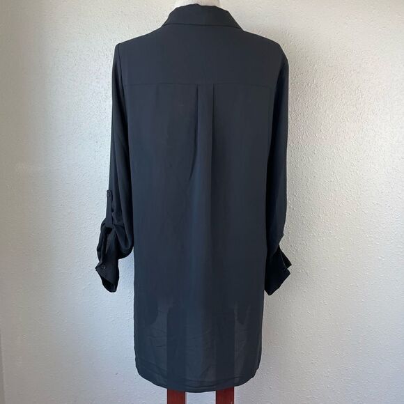 Pleione Black Button Down Top Size M EUC - Picture 6 of 9